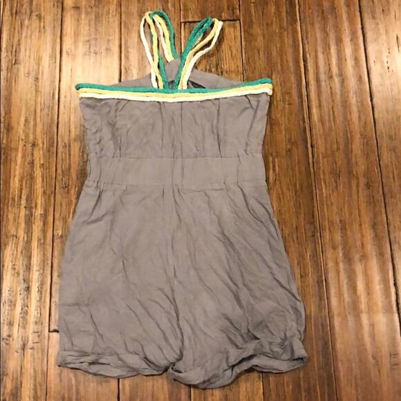 Aryn K Romper Gray 100% Silk Halter - Picture 3 of 4